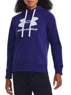 Under Armour Women's Rival Fleece Hoodie Sweatshirt Dark Purple Size XS